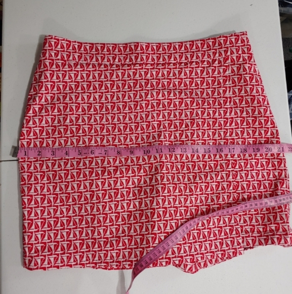 🆕Talbots | Sailboat Print Red & White STRETCH Skort Skirt Women's Size 12 - Picture 7 of 10